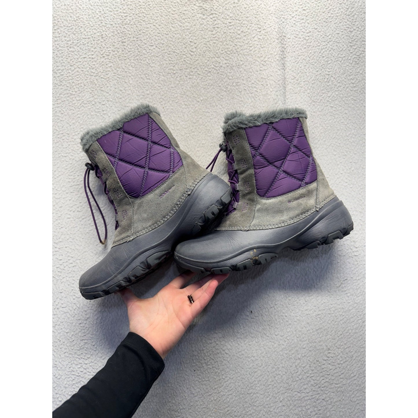 Columbia Waterproof Insulated Winter Boots With Faux Fur & Quilted Size 7 #139B