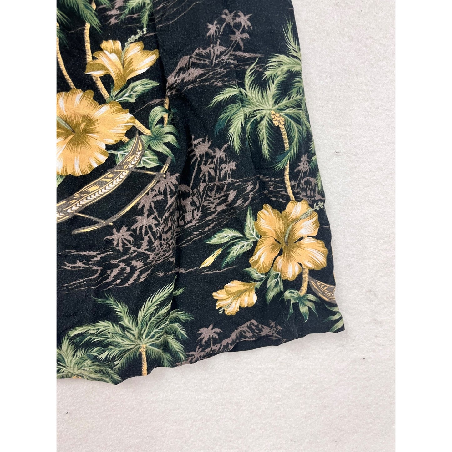 Vintage Aloha Hut Hawaiian Floral Sleeveless Top L #8836