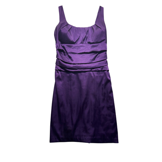 Purple Cocktail Dress Size 7/8 Ruched Sleeveless Formal Party Knee Length #7813
