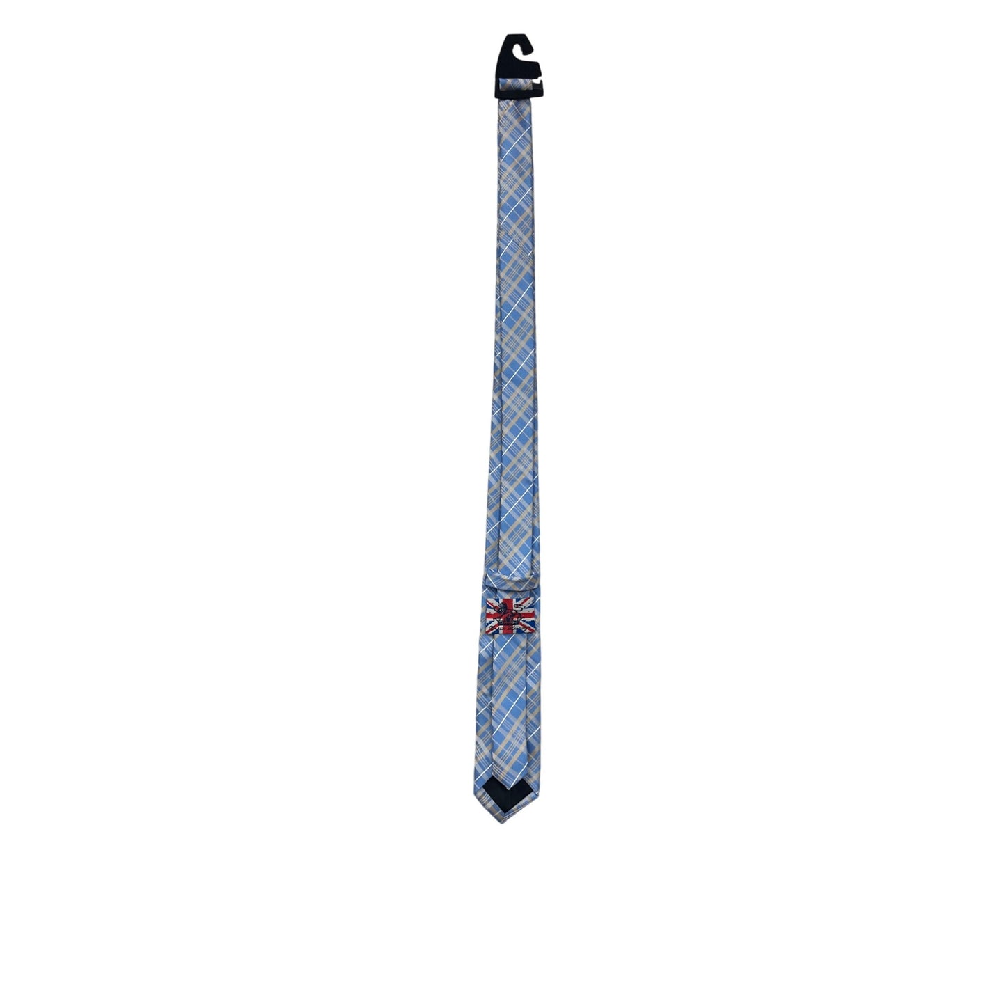 Mens English Laundry Handmade Blue & Beige Plaid Tie #54A