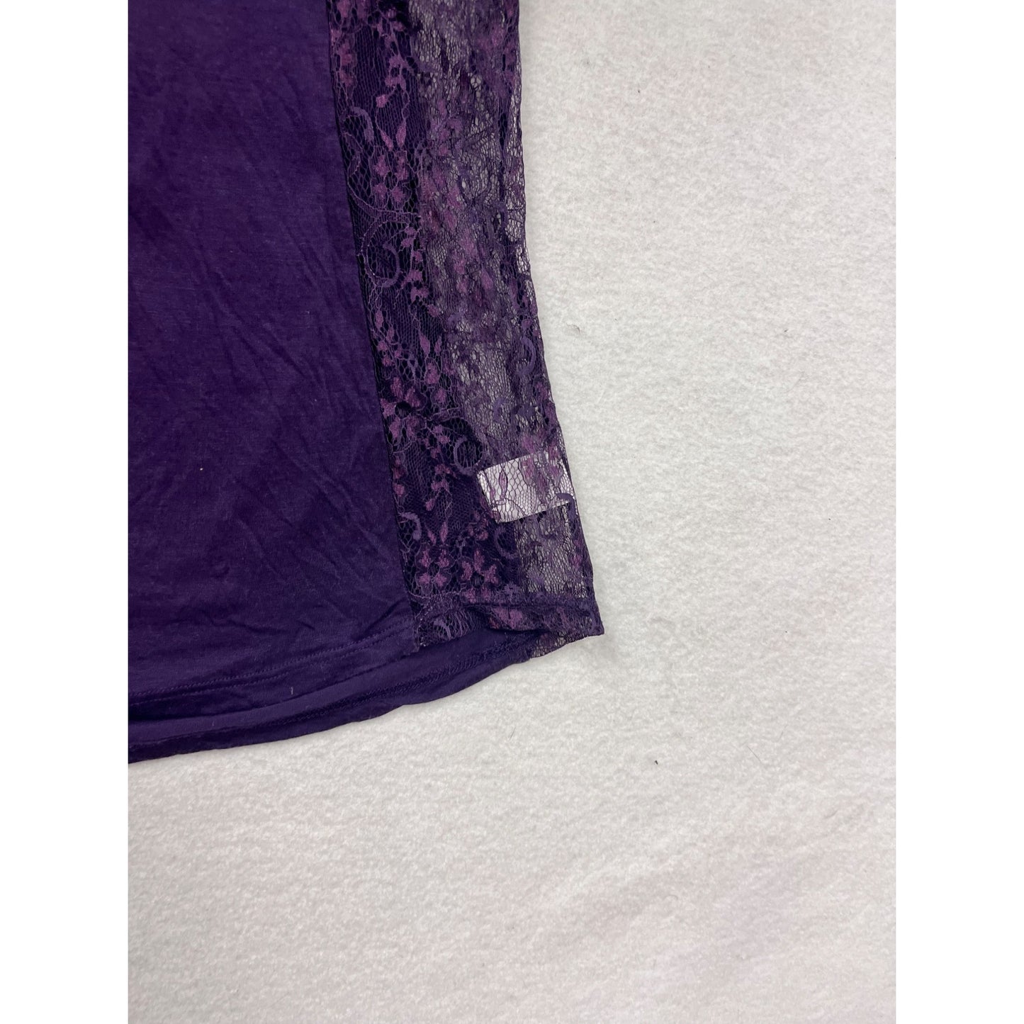 Chloe K Purple Lace Panel T-Shirt S #8501