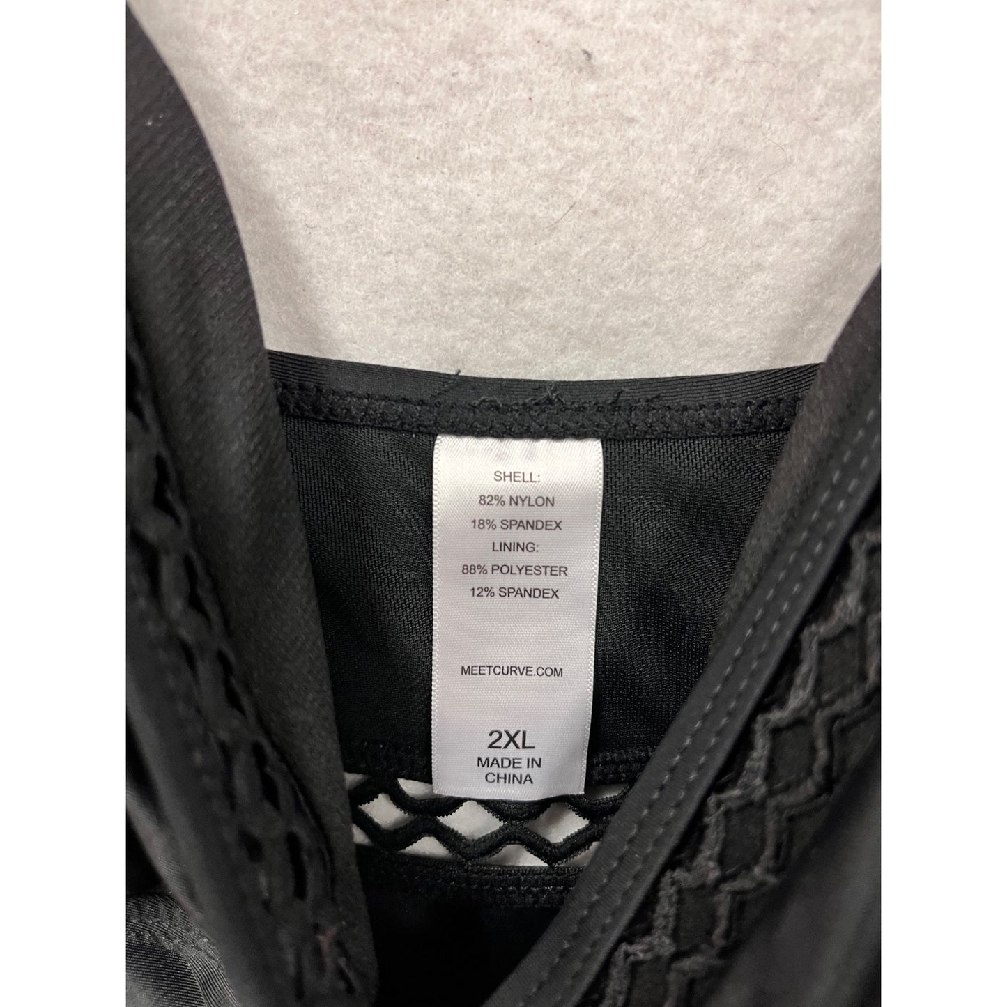 Black One-Piece Swimsuit 2XL By Meet.Curve #8776