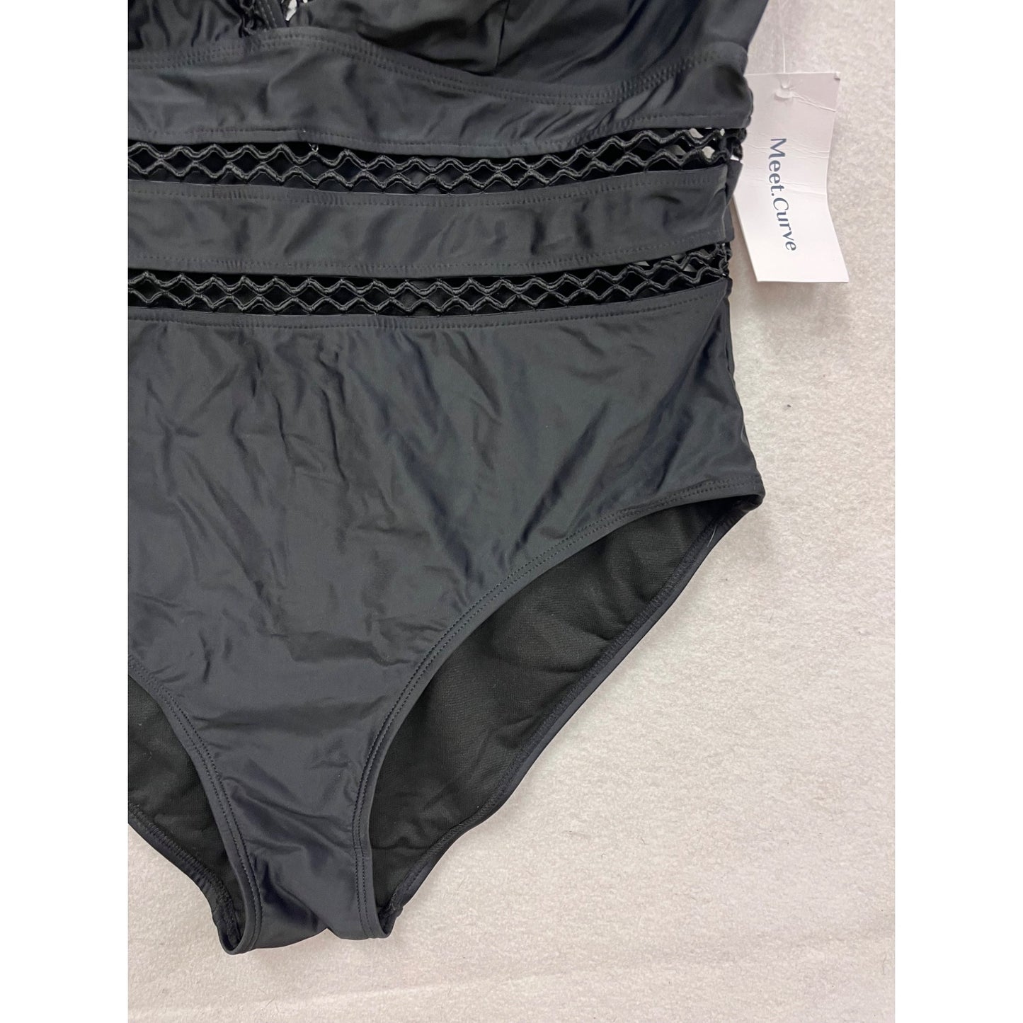 Black One-Piece Swimsuit 2XL By Meet.Curve #8776