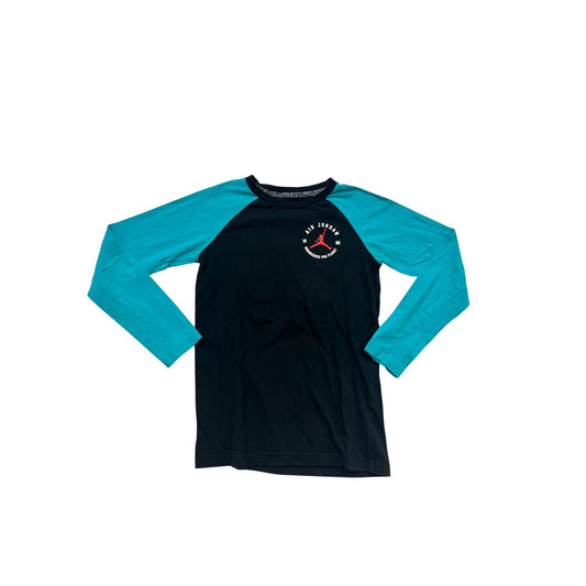 Air Jordan Large Black & Teal Long Sleeve Raglan Shirt #604A