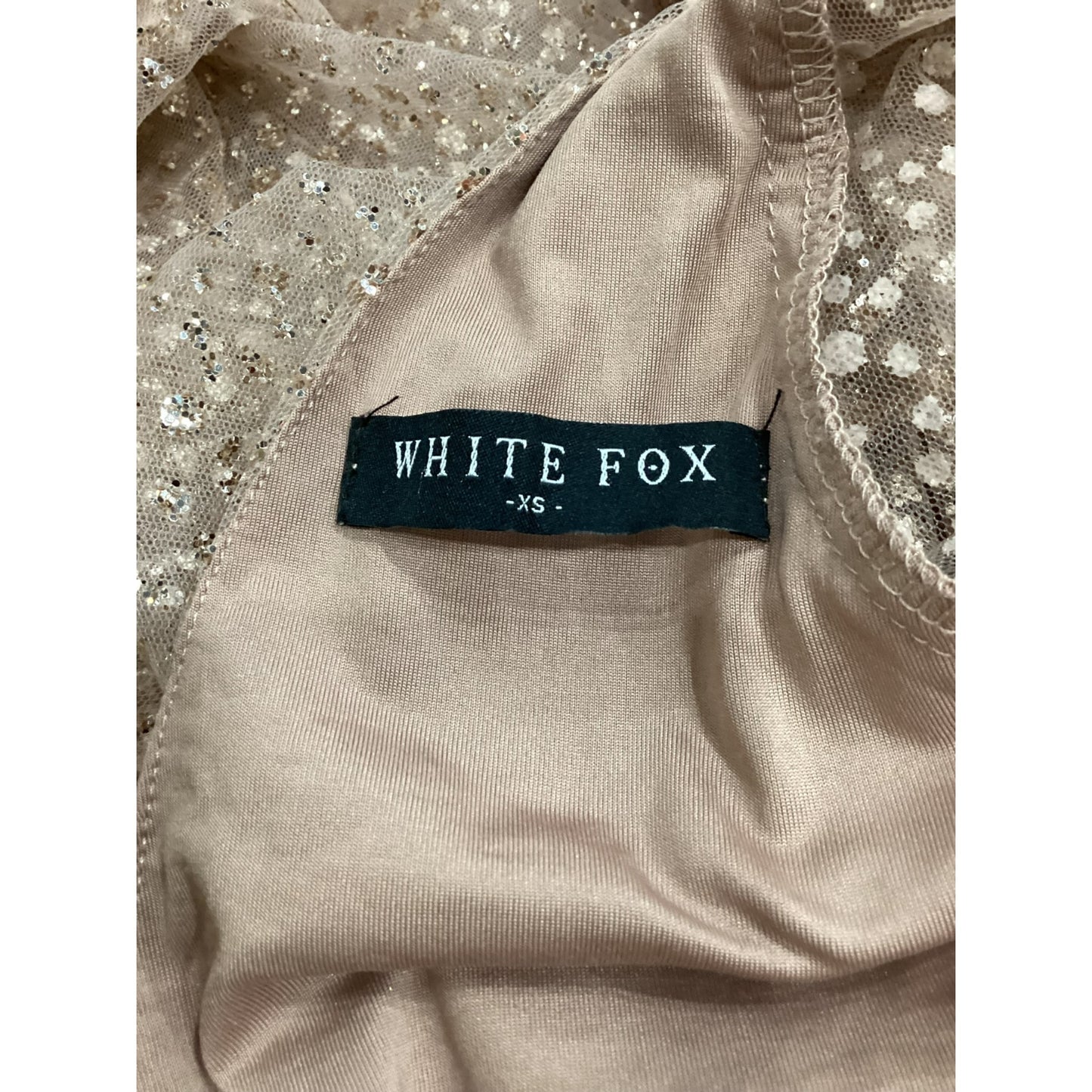 White Fox Sheer Glitter Dress