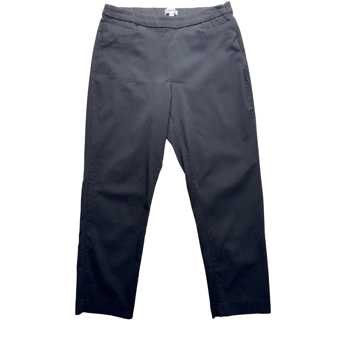 Calvin Klein Black Trousers Size 12 With Side Zipper & Pockets #166B