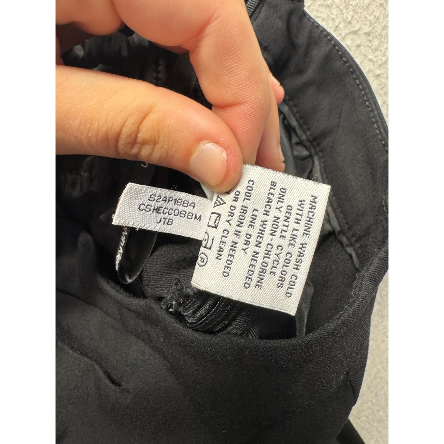 Calvin Klein Black Trousers Size 12 With Side Zipper & Pockets #166B