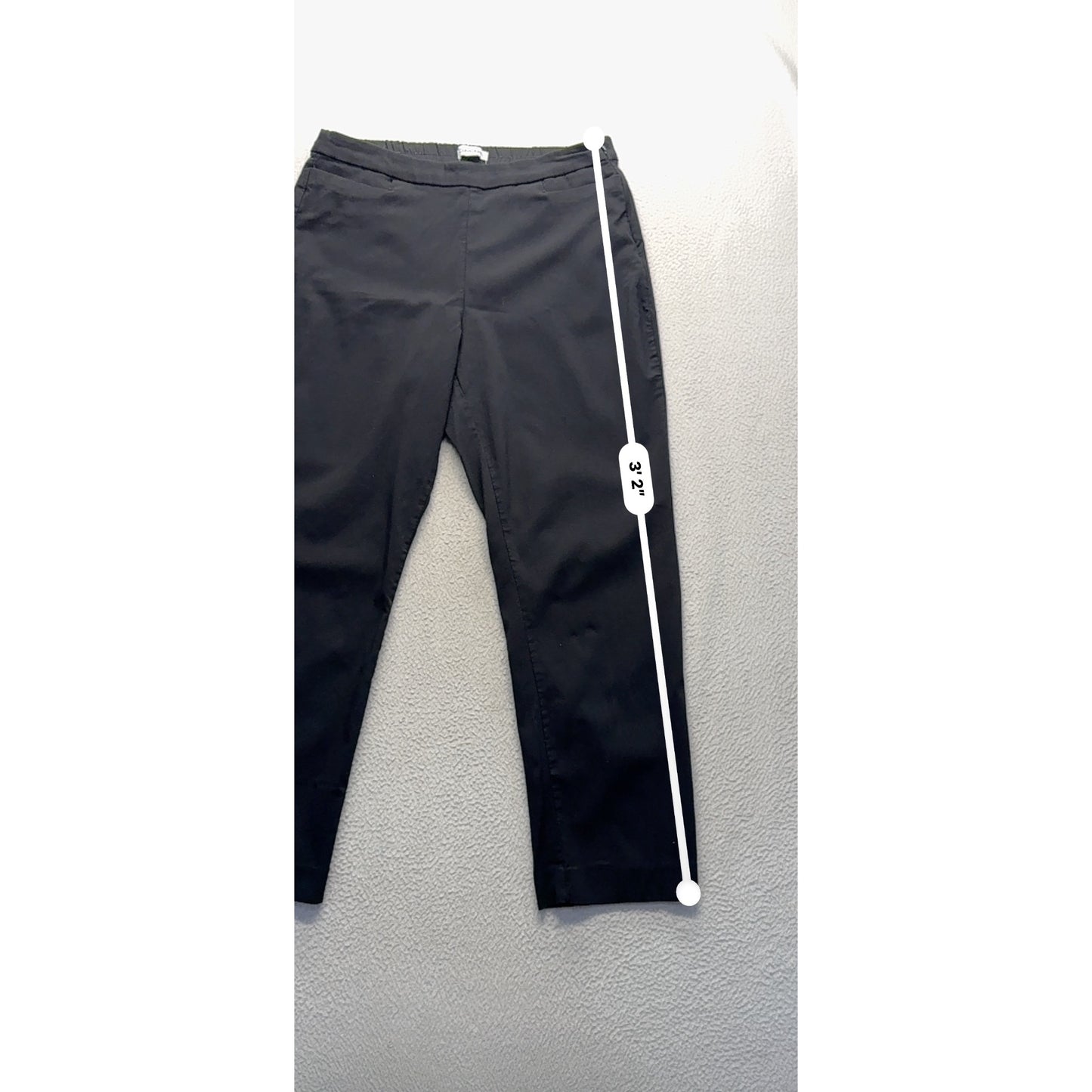 Calvin Klein Black Trousers Size 12 With Side Zipper & Pockets #166B