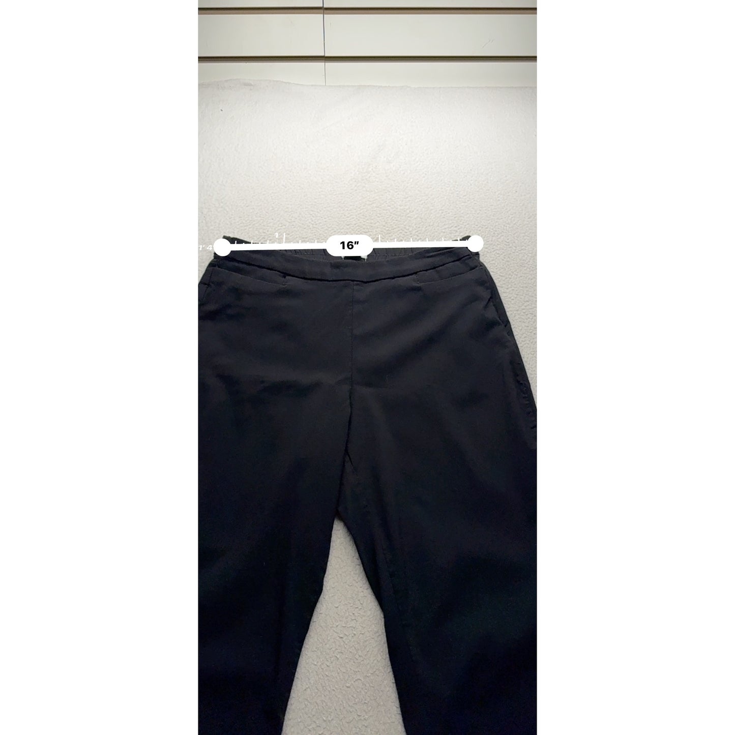 Calvin Klein Black Trousers Size 12 With Side Zipper & Pockets #166B