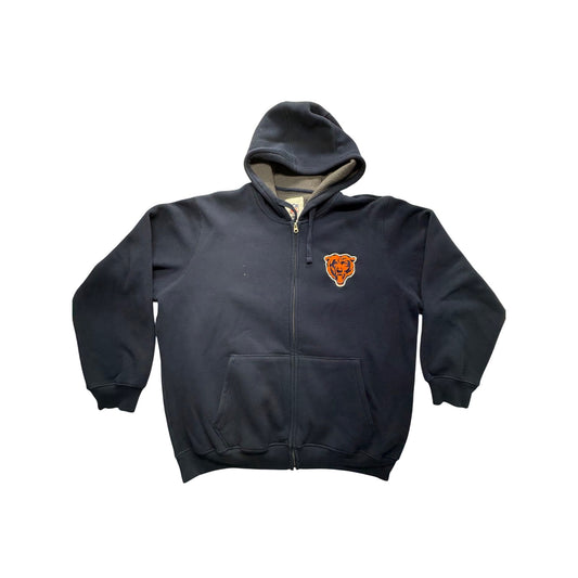 NFL Chicago Bears Navy Blue Sherpa-Lined Hoodie #7517