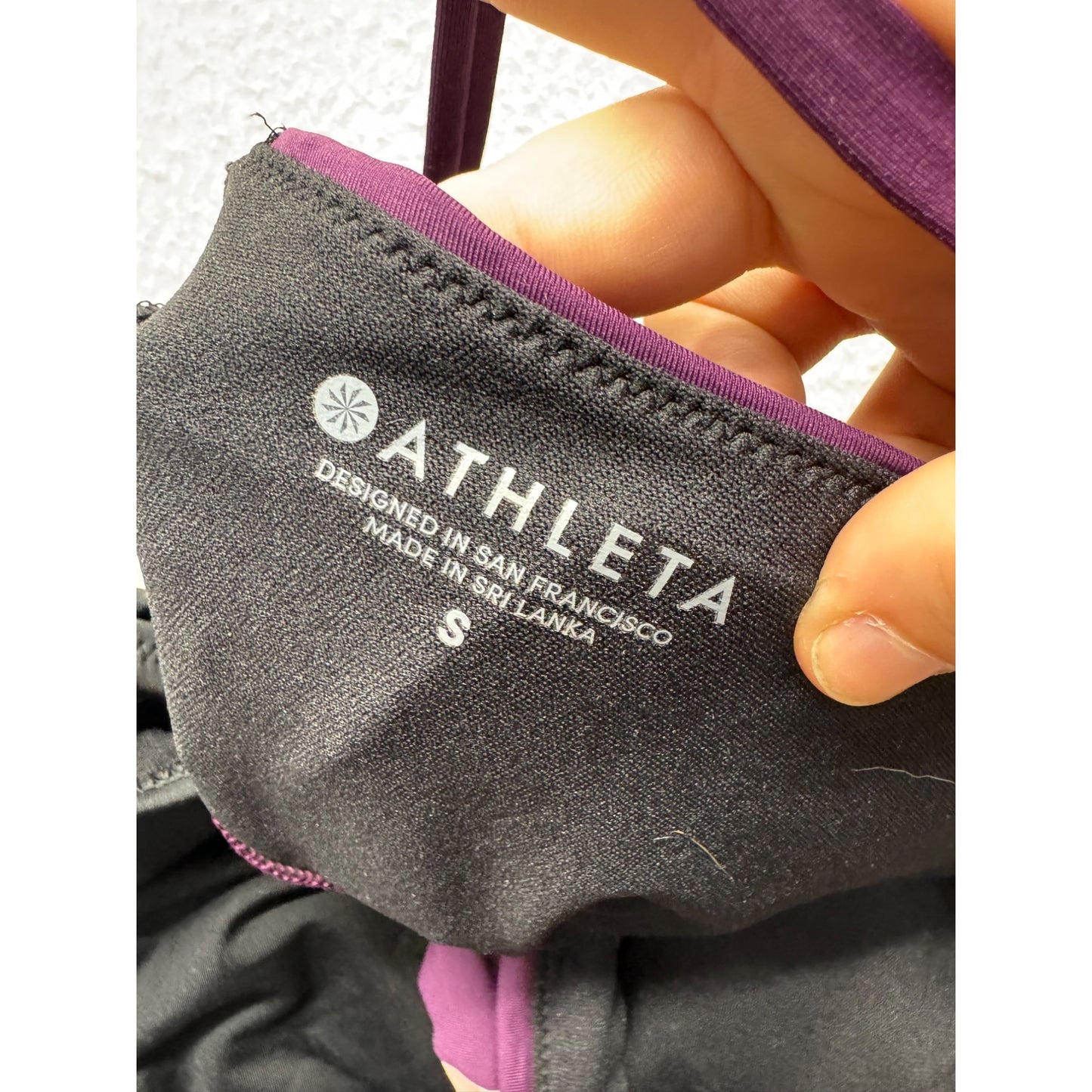 Athleta Colorblock Cutout Swimsuit S Purple/Black #9311