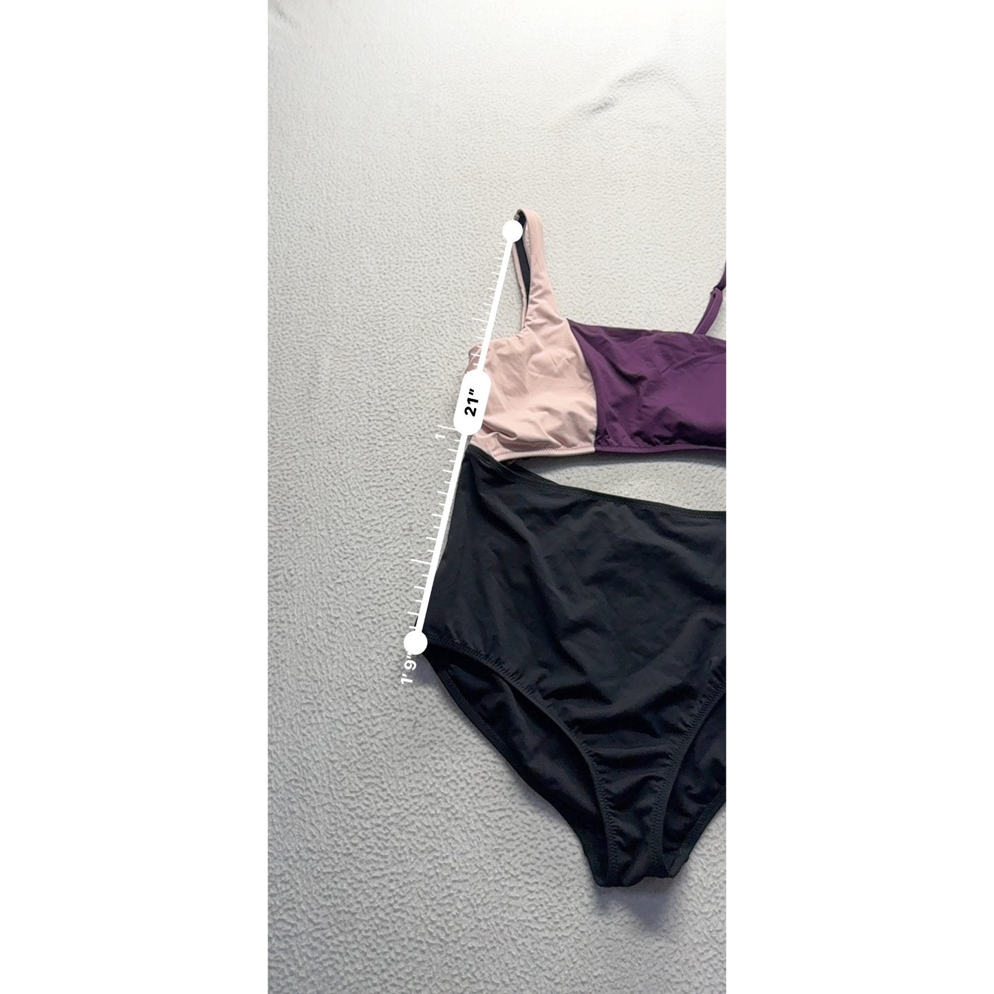 Athleta Colorblock Cutout Swimsuit S Purple/Black #9311