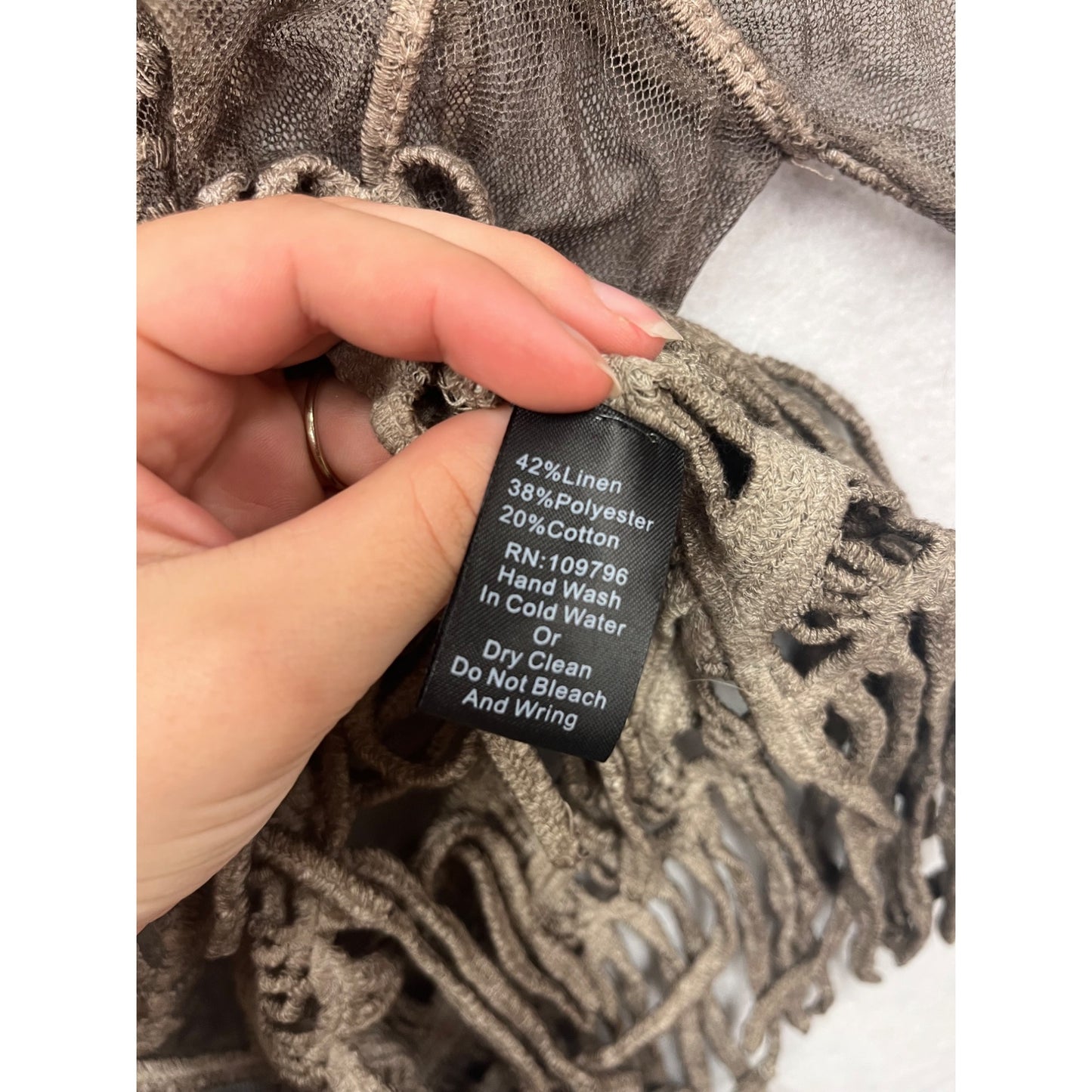 Crochet Fringe Embroidered Poncho Top S/M #538A