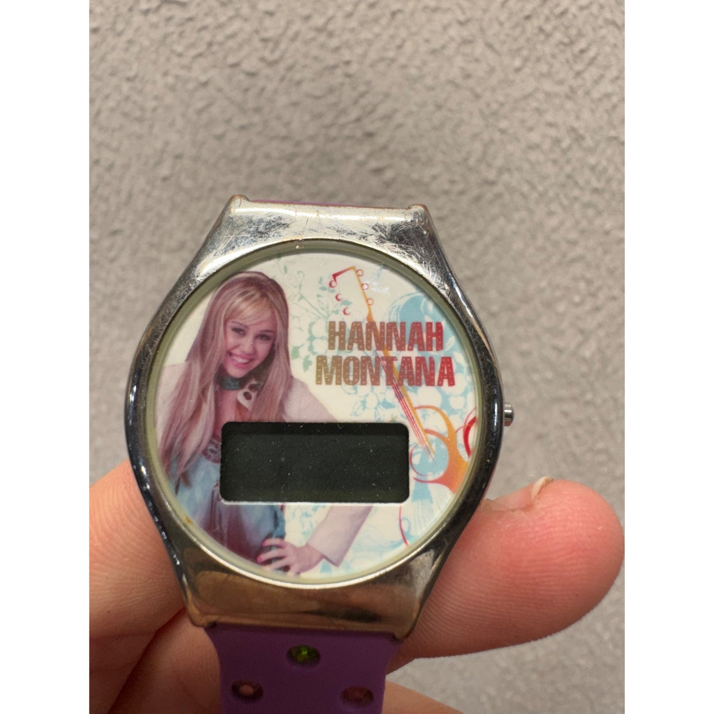 Disney Hannah Montana Digital Watch Purple Band Girls Accessory Collectible #9945