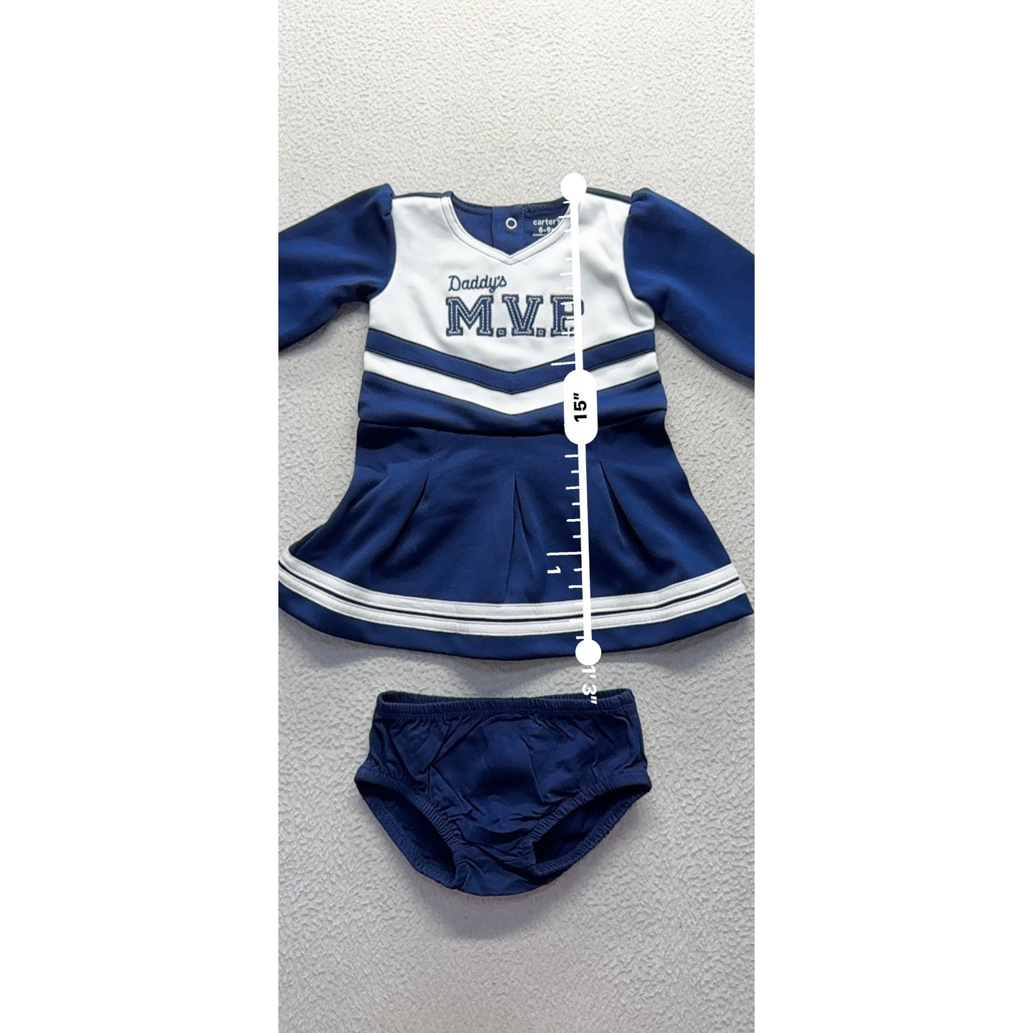 Daddys MVP Baby Cheerleader Outfit 6-9M Carters 2-Piece Set 24B