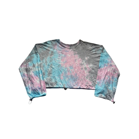 Tie-Dye Cropped Long Sleeve Shirt S Southern Spirit #9074