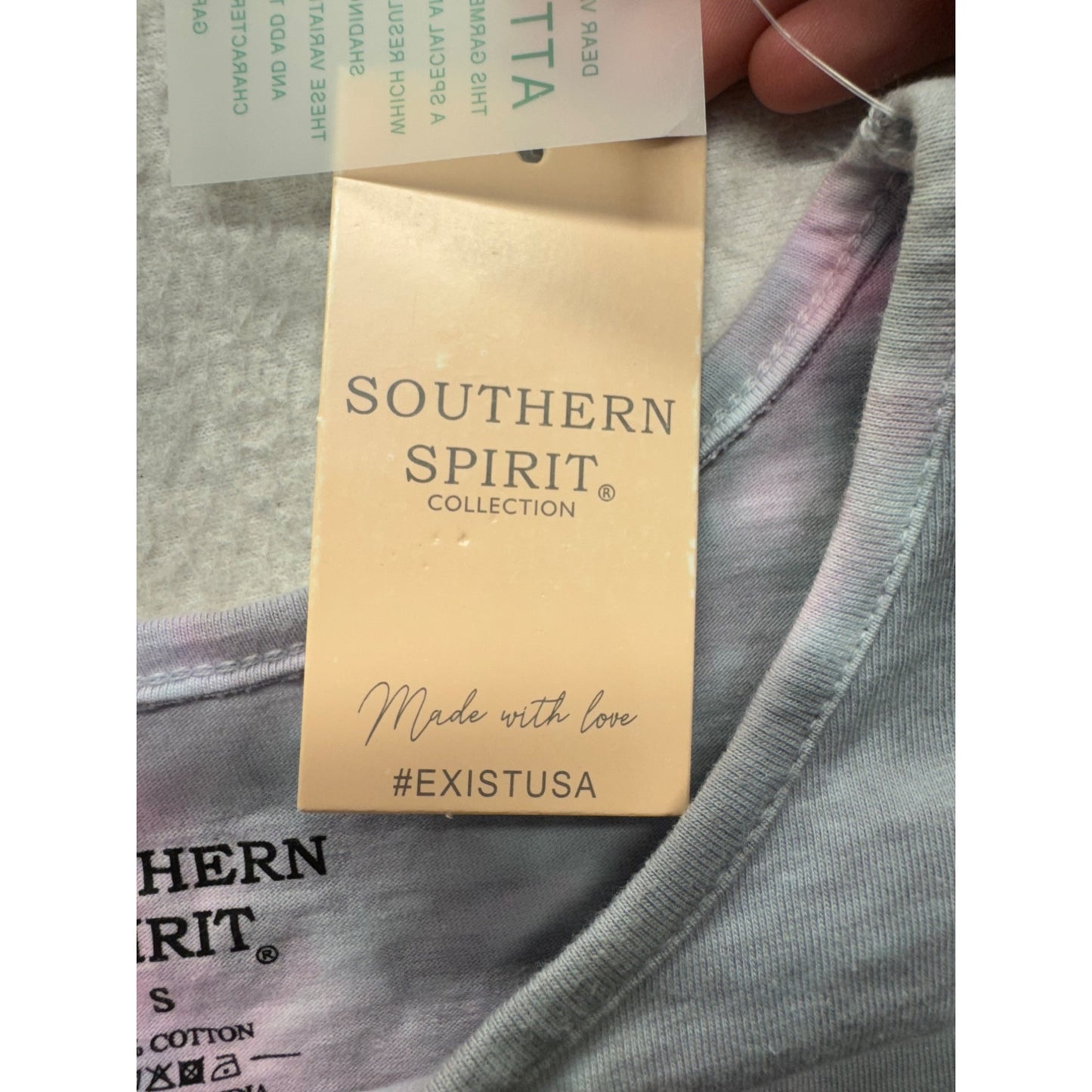 Tie-Dye Cropped Long Sleeve Shirt S Southern Spirit #9074