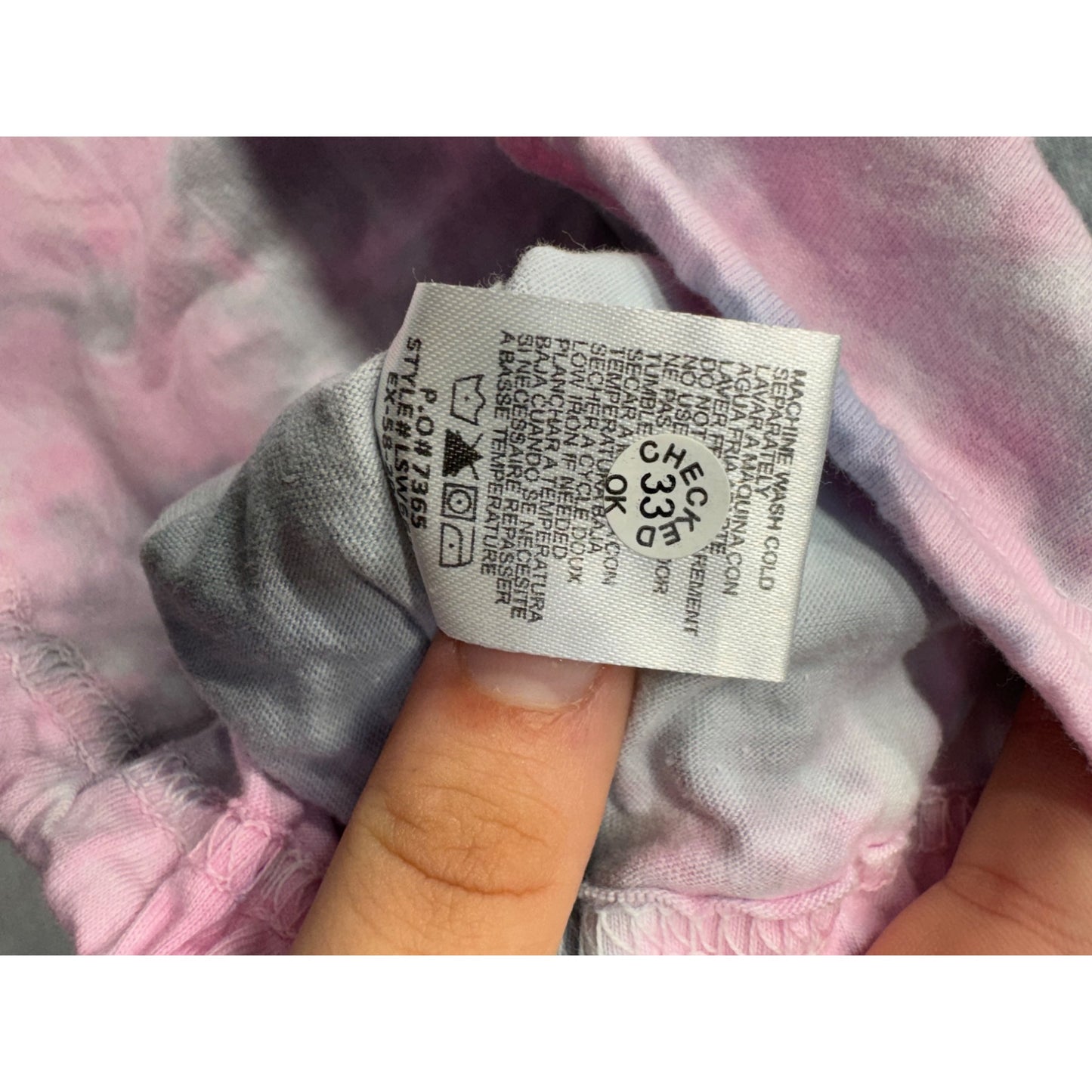 Tie-Dye Cropped Long Sleeve Shirt S Southern Spirit #9074