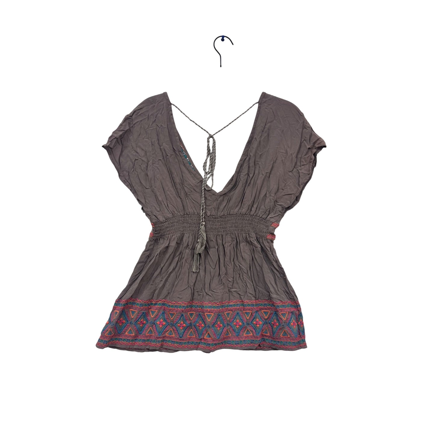 Flynn Tanara Embroidered V-Neck Top Small #665A