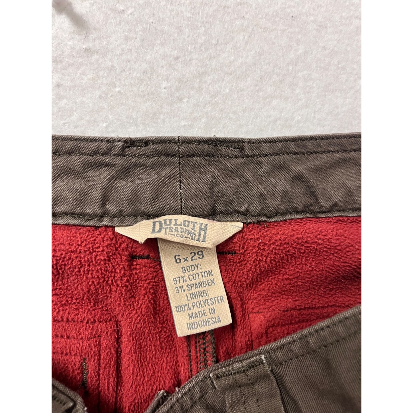 Duluth Trading Co. Brown Fleece Lined Pants 6x29 #143A
