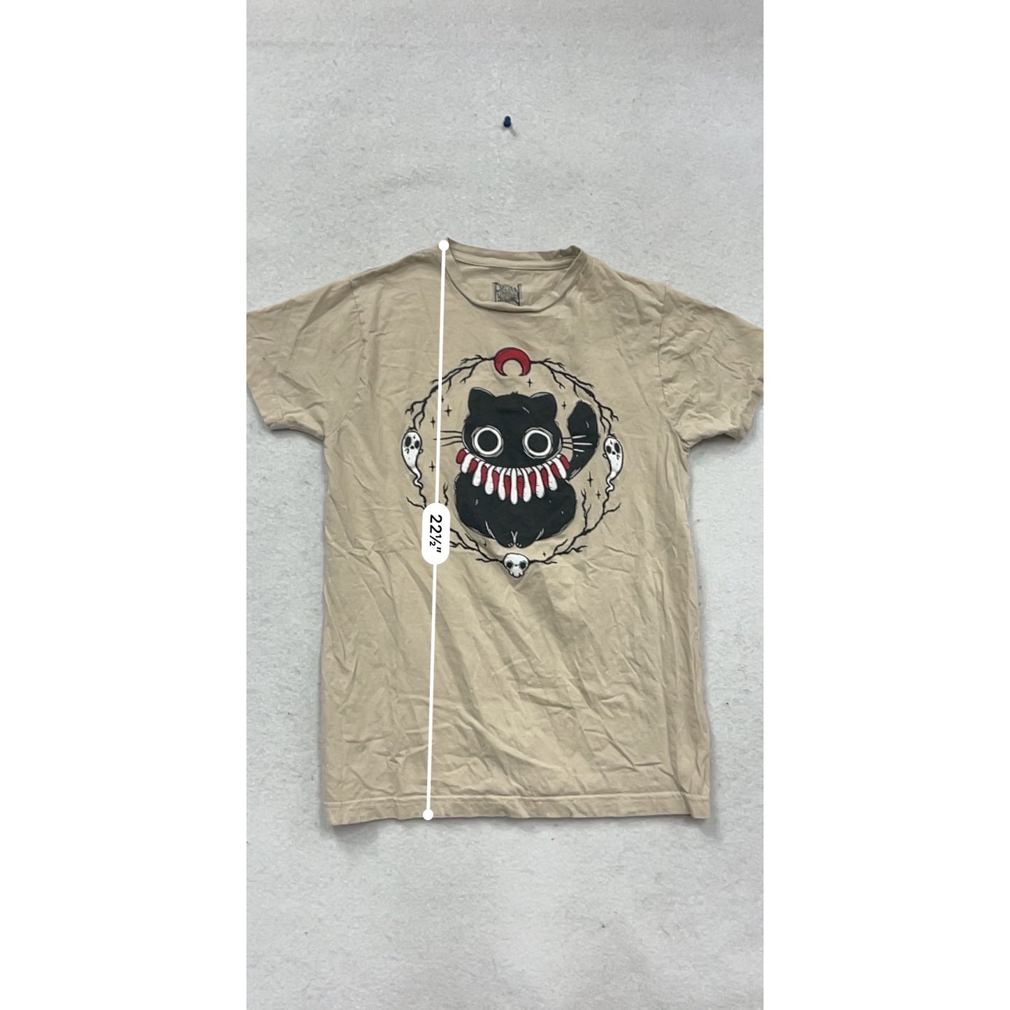 Pympkin Art Beige T-Shirt By Goodie Two Sleeves Size S #437A