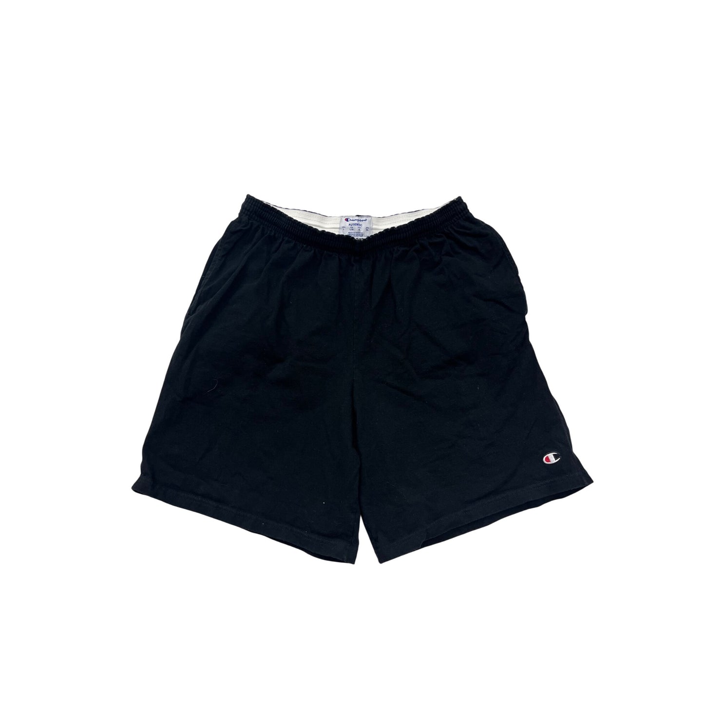 Champion Black Cotton Athletic Shorts L #8644