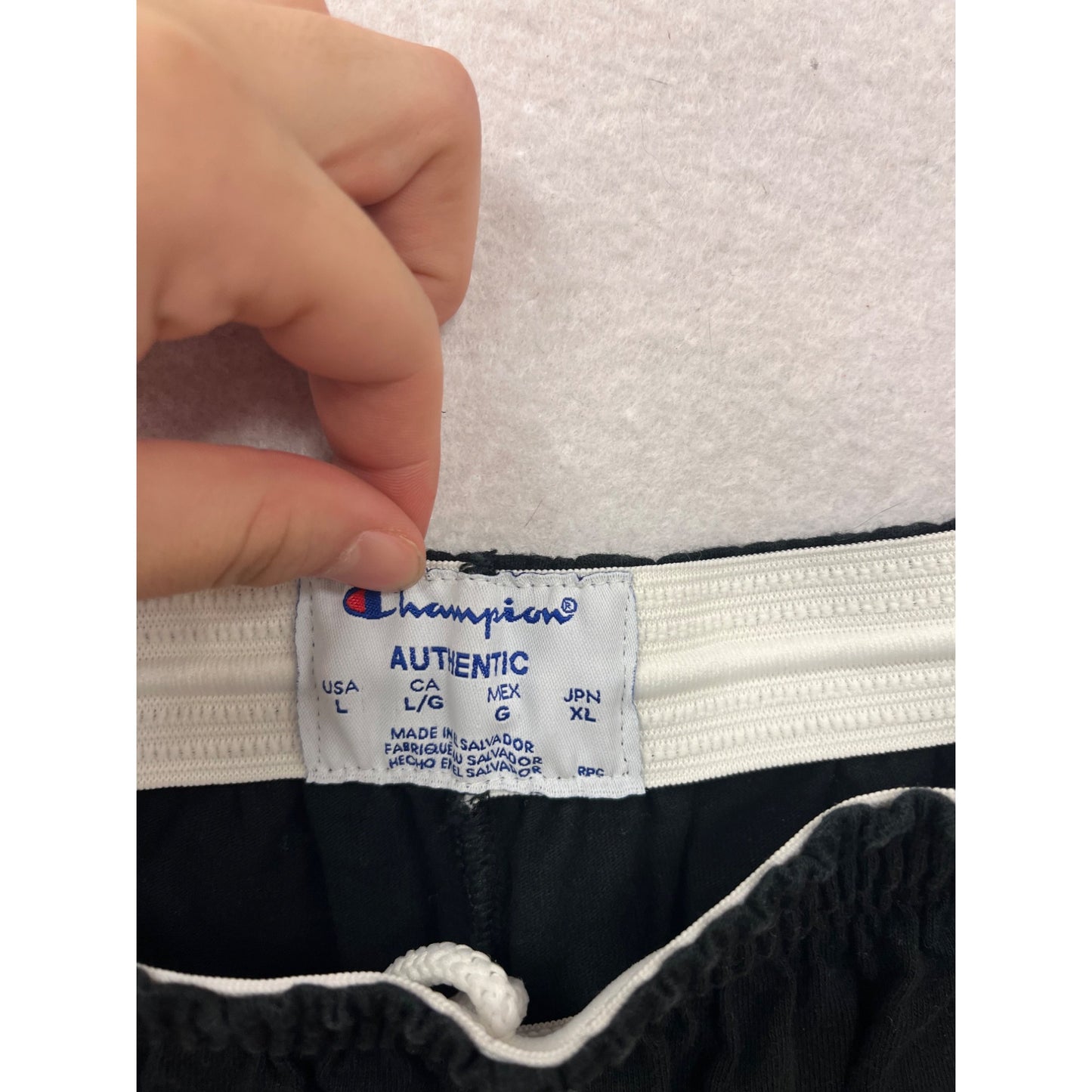 Champion Black Cotton Athletic Shorts L #8644