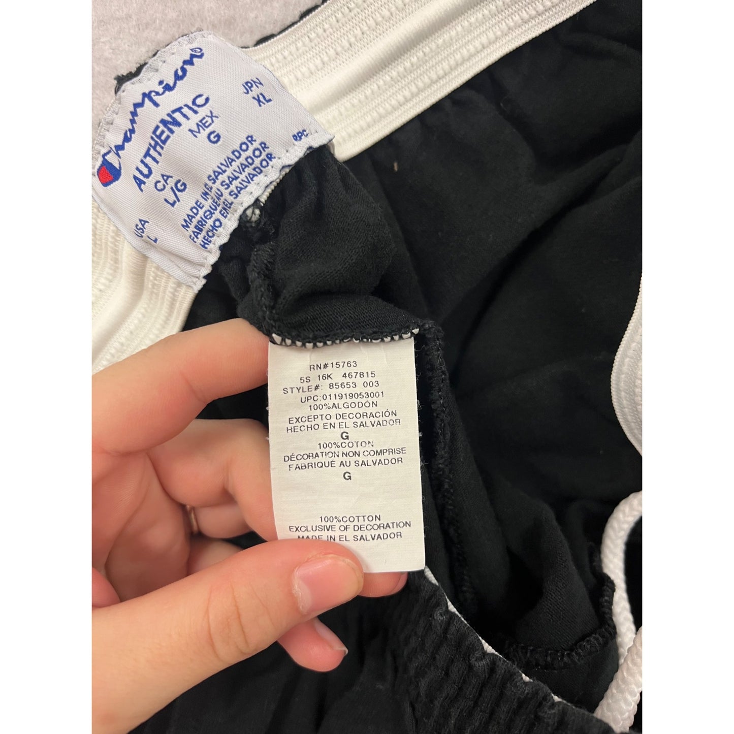 Champion Black Cotton Athletic Shorts L #8644