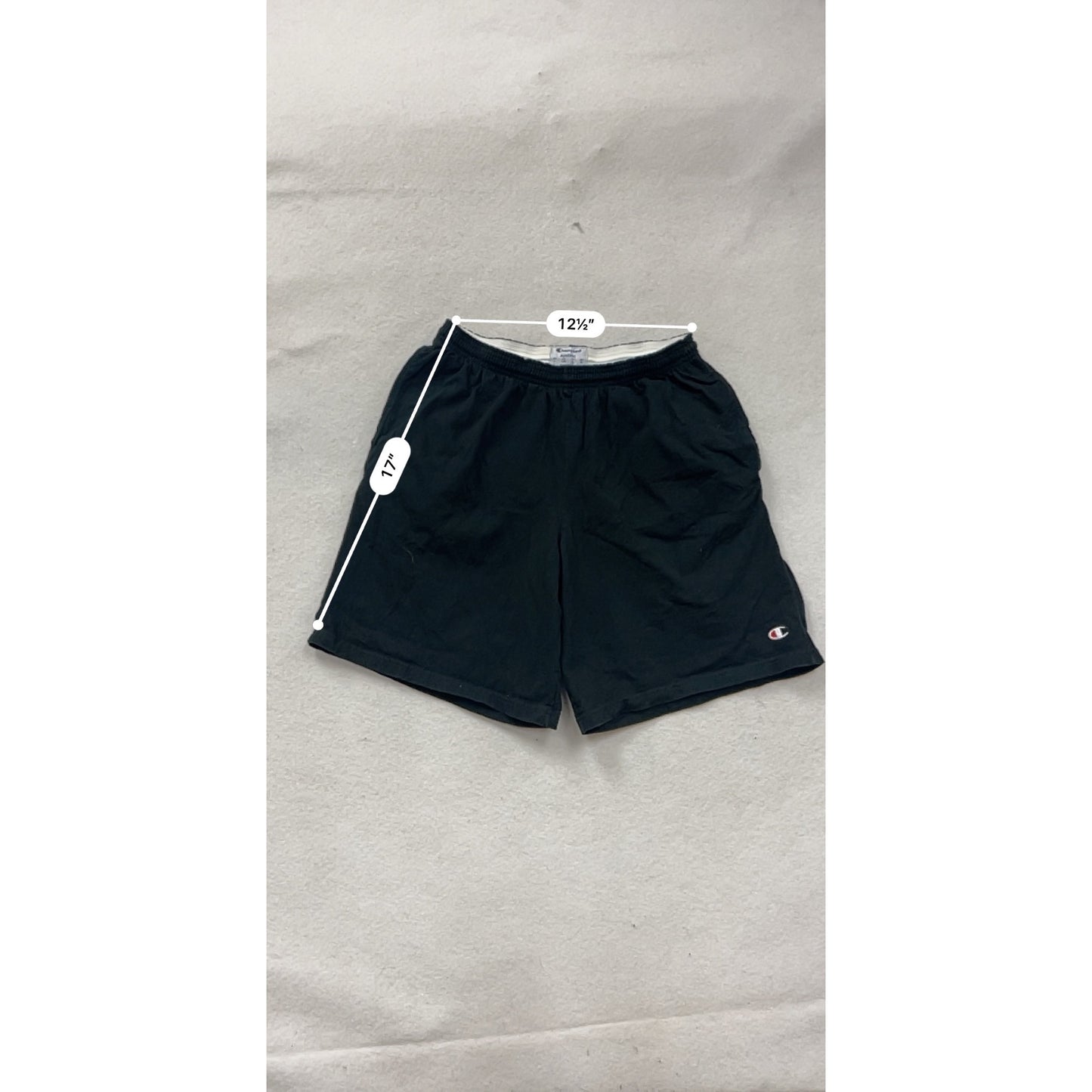 Champion Black Cotton Athletic Shorts L #8644