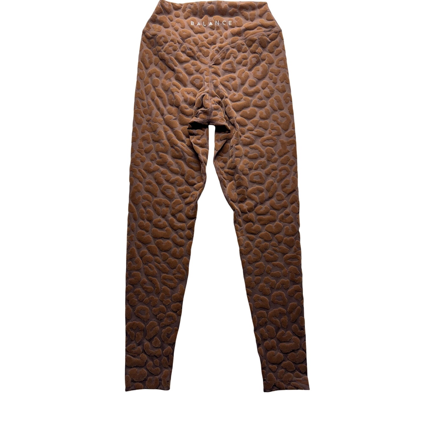 Balance Athletica Leopard Print Leggings M Brown Nylon/Spandex #249B