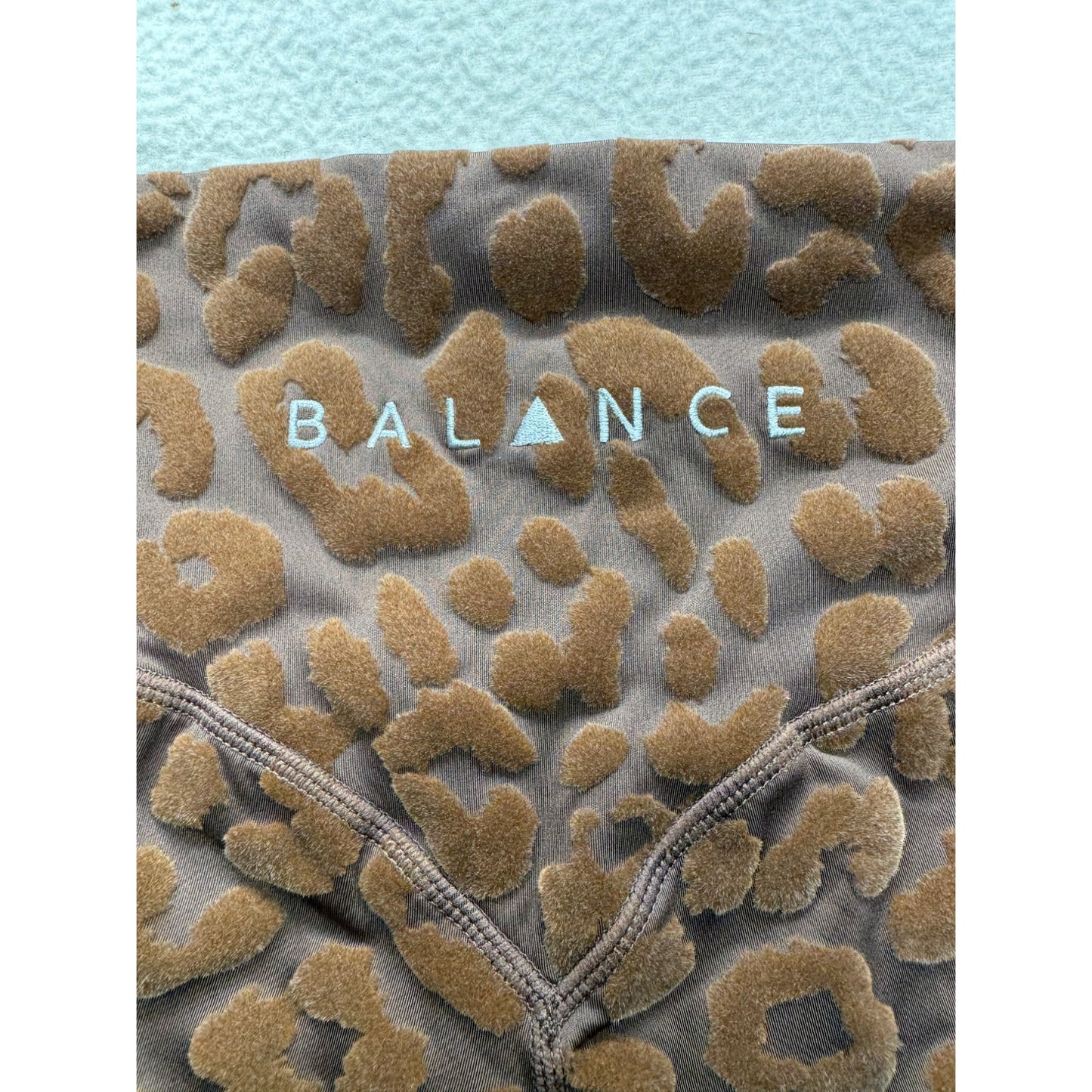 Balance Athletica Leopard Print Leggings M Brown Nylon/Spandex #249B