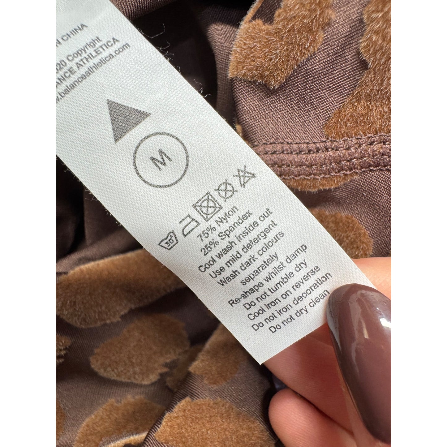 Balance Athletica Leopard Print Leggings M Brown Nylon/Spandex #249B