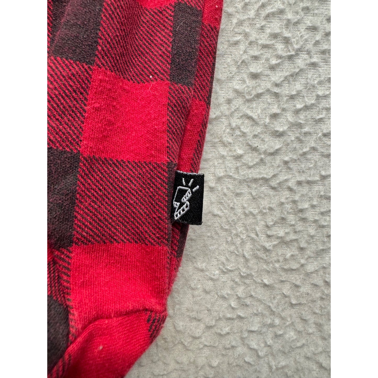 Buffalo Plaid Red & Black Footed Baby Pants By Mini Heroes NB #9207
