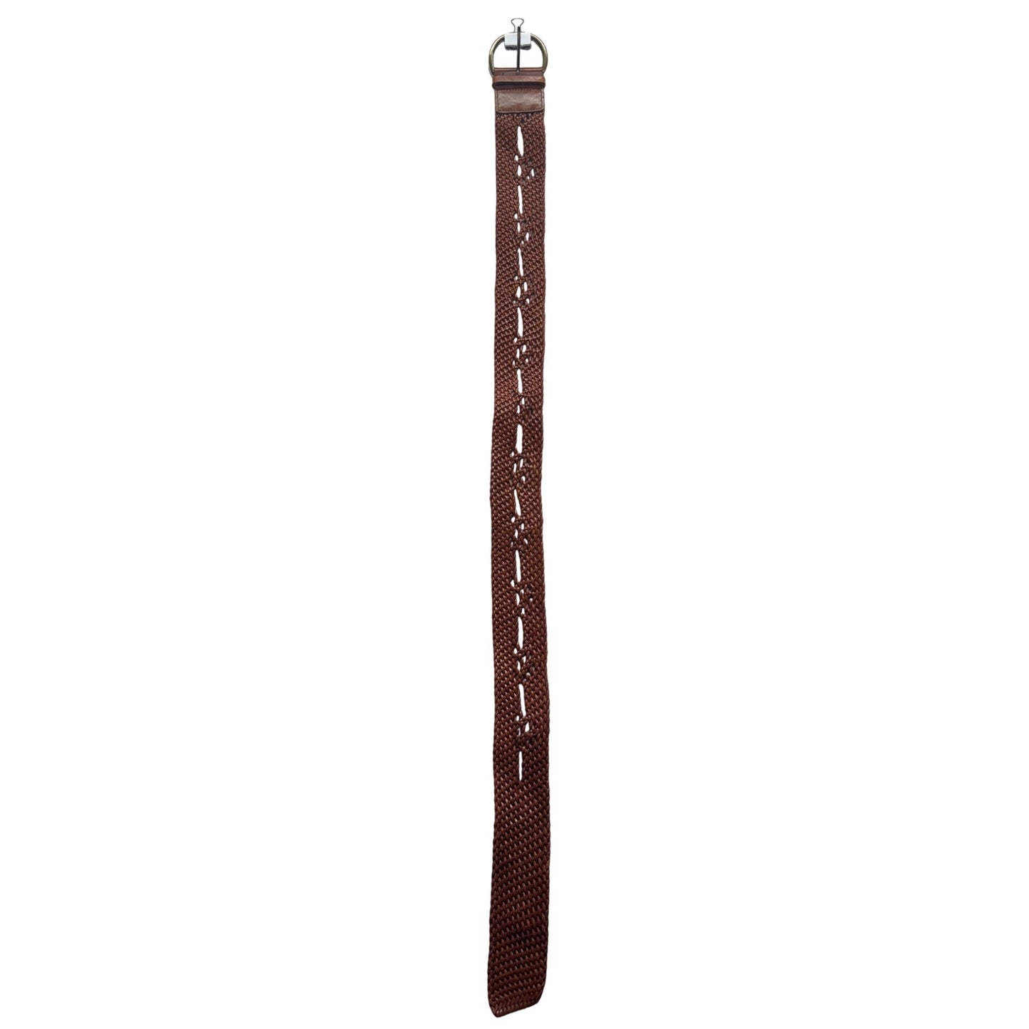 The Limited Genuine Italian Leather Braided Belt Brown Medium #9881