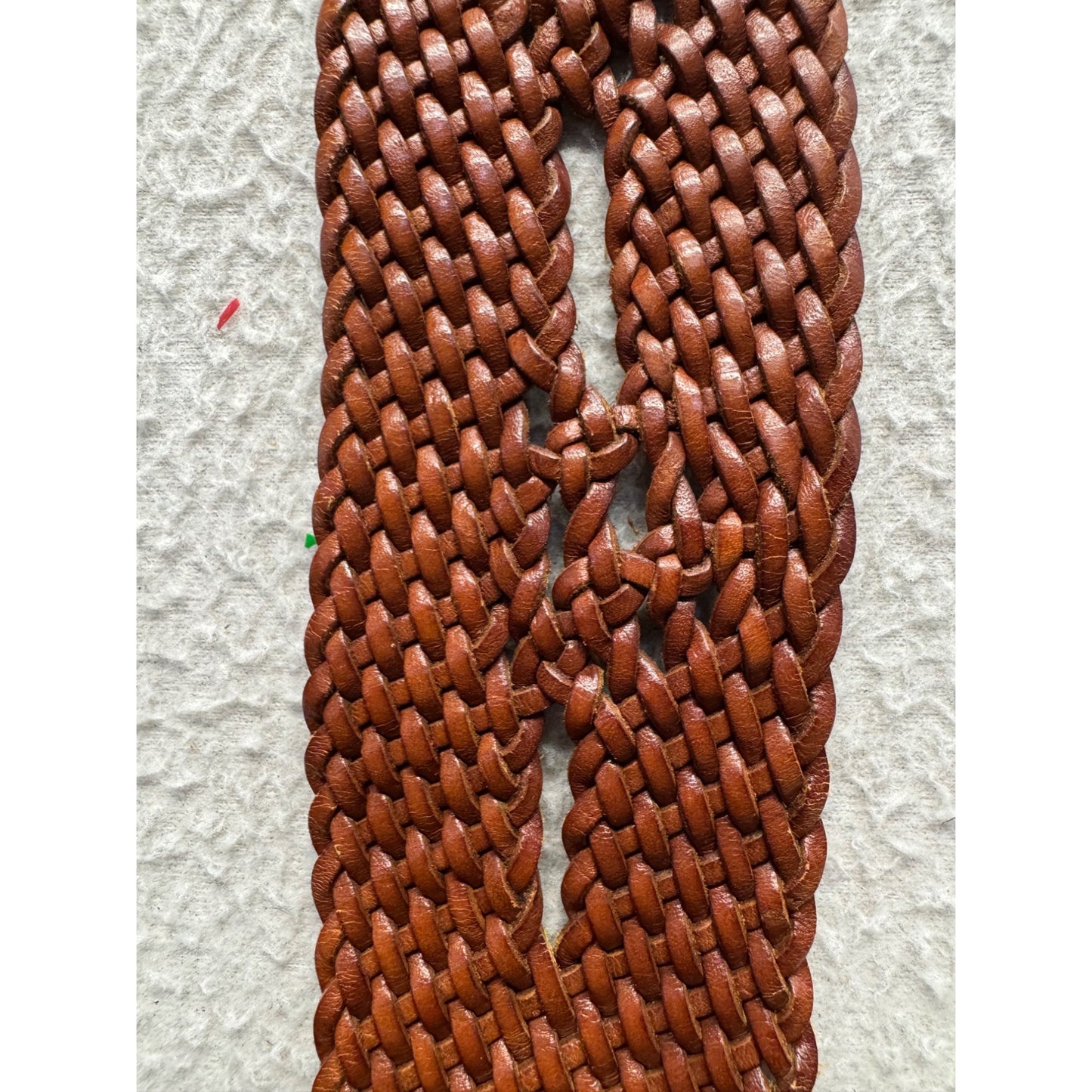 The Limited Genuine Italian Leather Braided Belt Brown Medium #9881