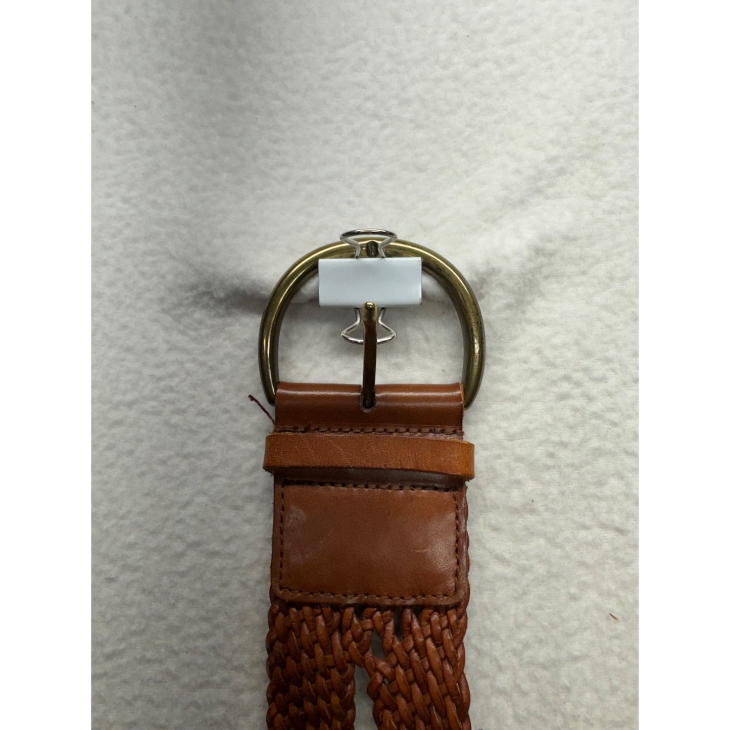 The Limited Genuine Italian Leather Braided Belt Brown Medium #9881