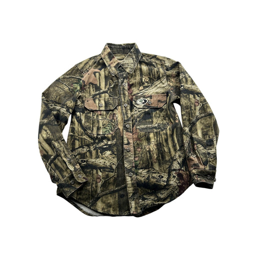 Russell Outdoors Realtree Camouflage Button-Up Shirt L Long Sleeve Cotton Blend Hunting #6484