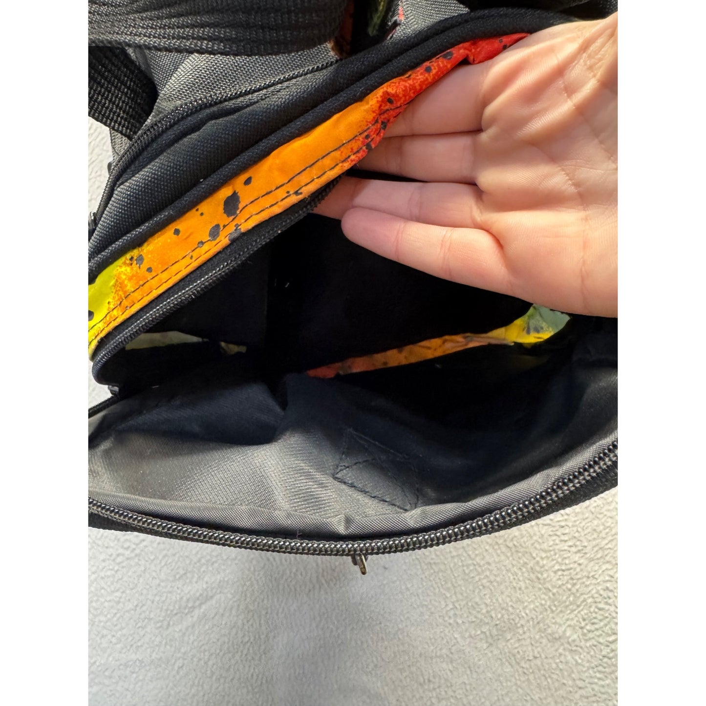 Golden Pacific Rainbow Splatter Duffel Bag Black Base & Adjustable Strap 108B