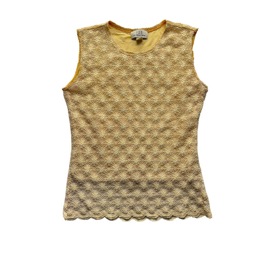 Un Deux Trois Sleeveless Lace Top  Polyester/Cotton Blend #9166