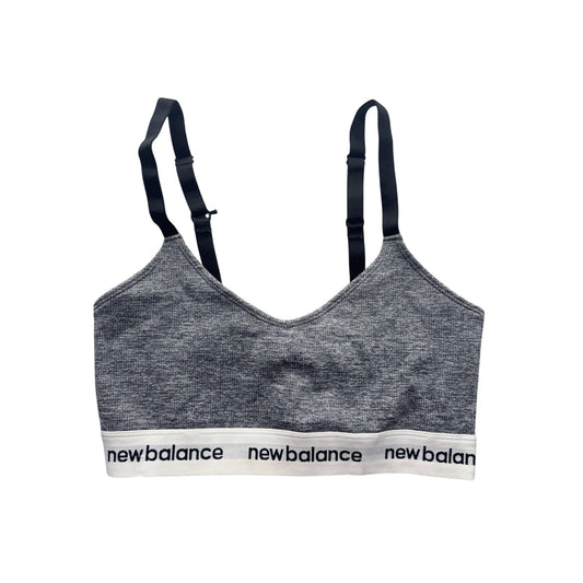 New Balance Sports Bra Heather Gray Adjustable Straps Medium 5B