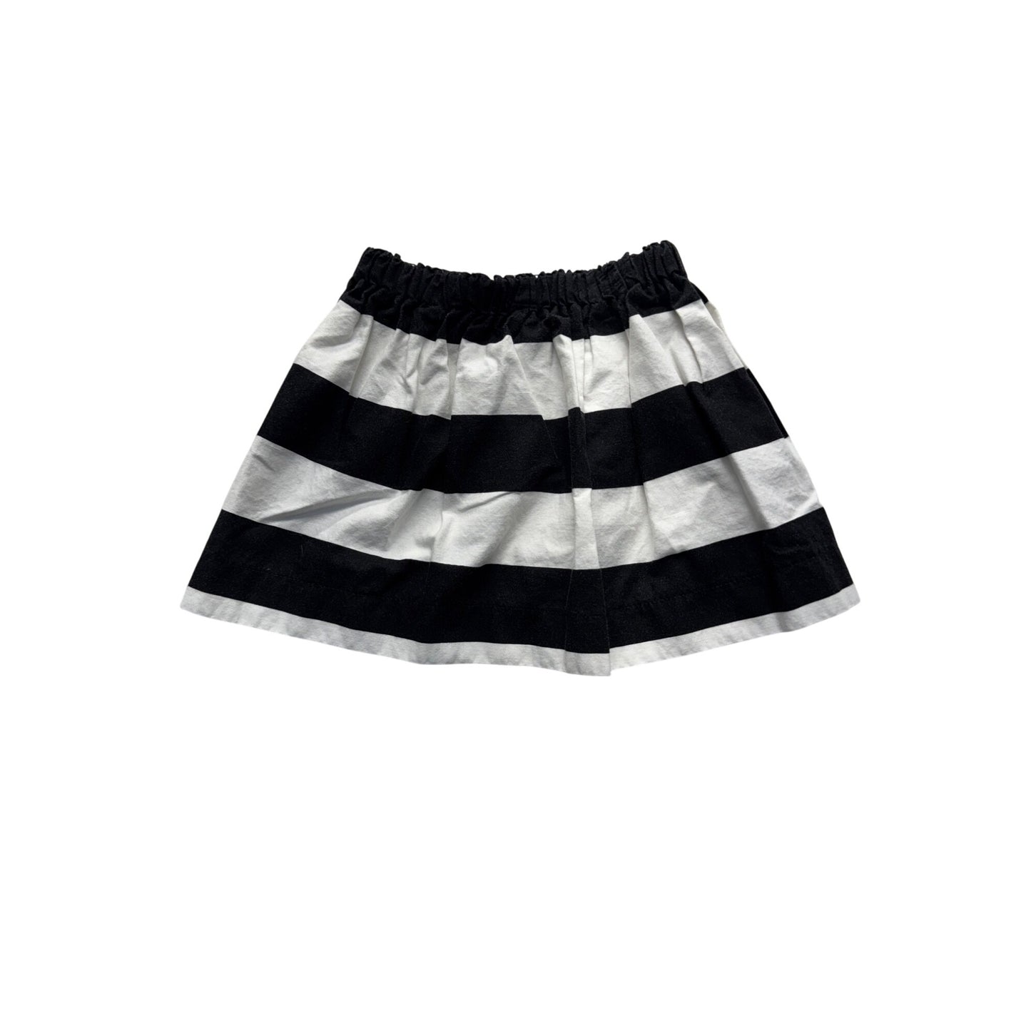 Black & White Striped Elastic Waist Skirt 100% Cotton Size 3T Willow Bee #9205