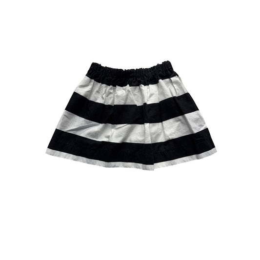 Black & White Striped Elastic Waist Skirt 100% Cotton Size 3T Willow Bee #9205
