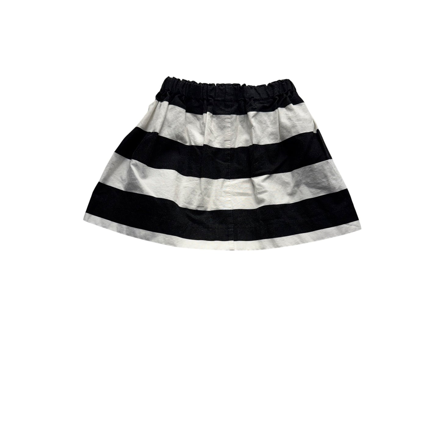 Black & White Striped Elastic Waist Skirt 100% Cotton Size 3T Willow Bee #9205
