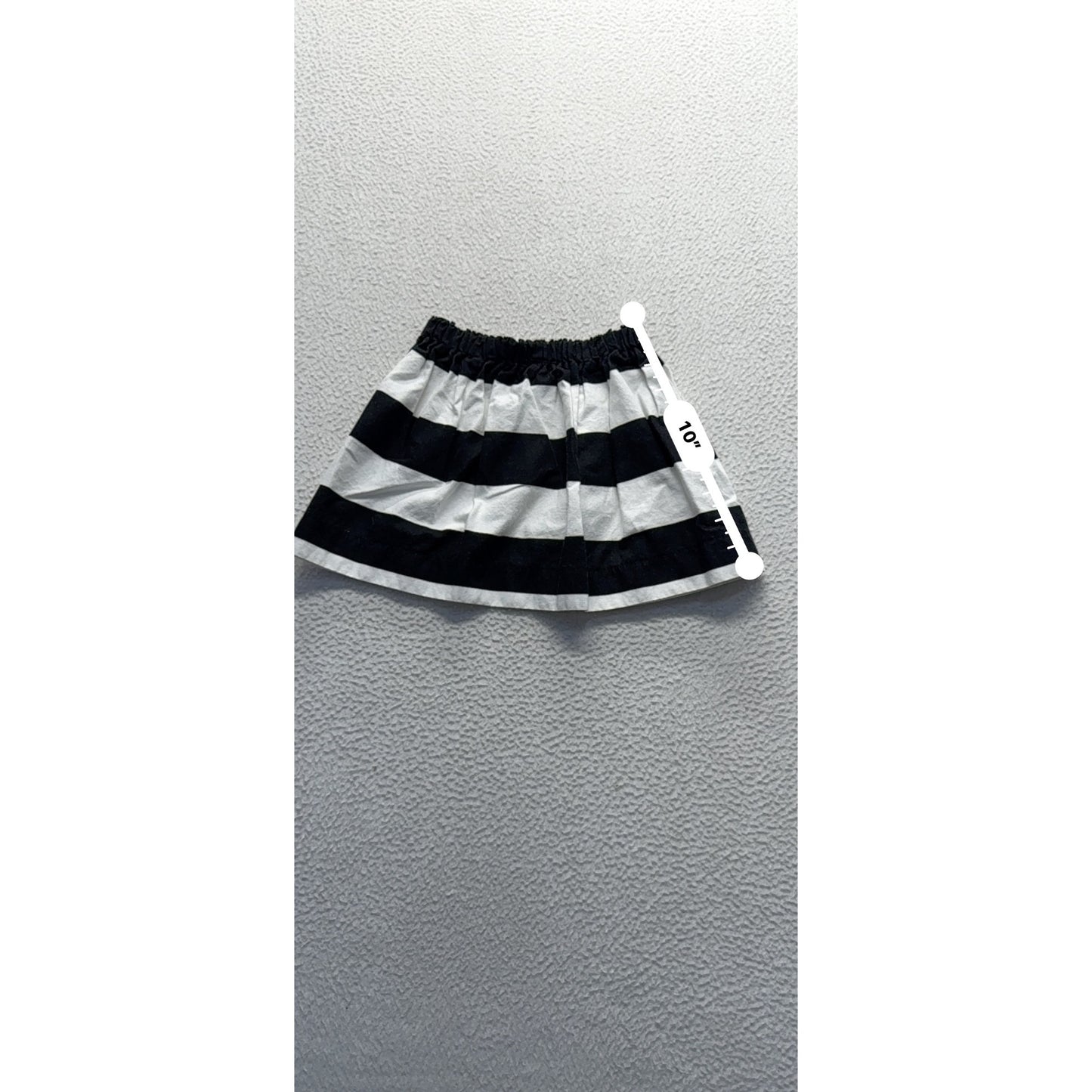 Black & White Striped Elastic Waist Skirt 100% Cotton Size 3T Willow Bee #9205