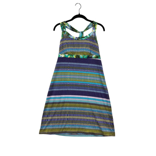 Dakine Womens Medium Sleeveless Striped Pattern Dress With Criss-Cross Back Detail -#6913