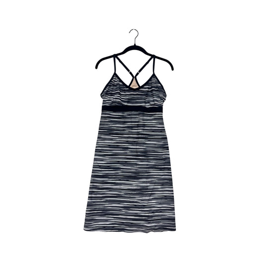 Athleta Womens Striped Athletic Dress with CrossBack Design with Built in Bra #6689