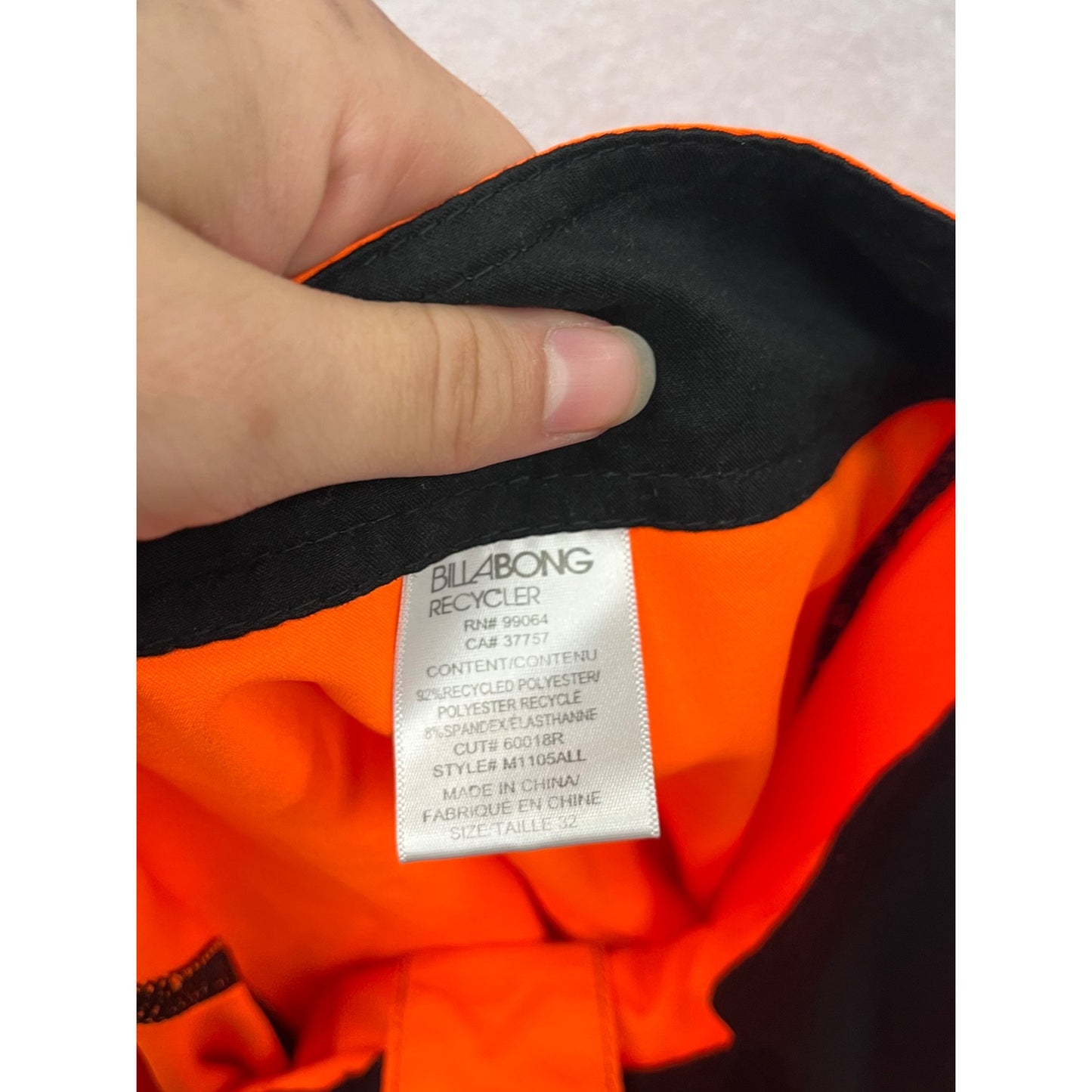 Billabong PX3 Platinum Recycler 32 Orange Swim Boardshorts #8944