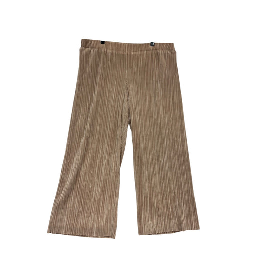 Anne Klein XL Beige Pleated Wide-Leg Pants #160C