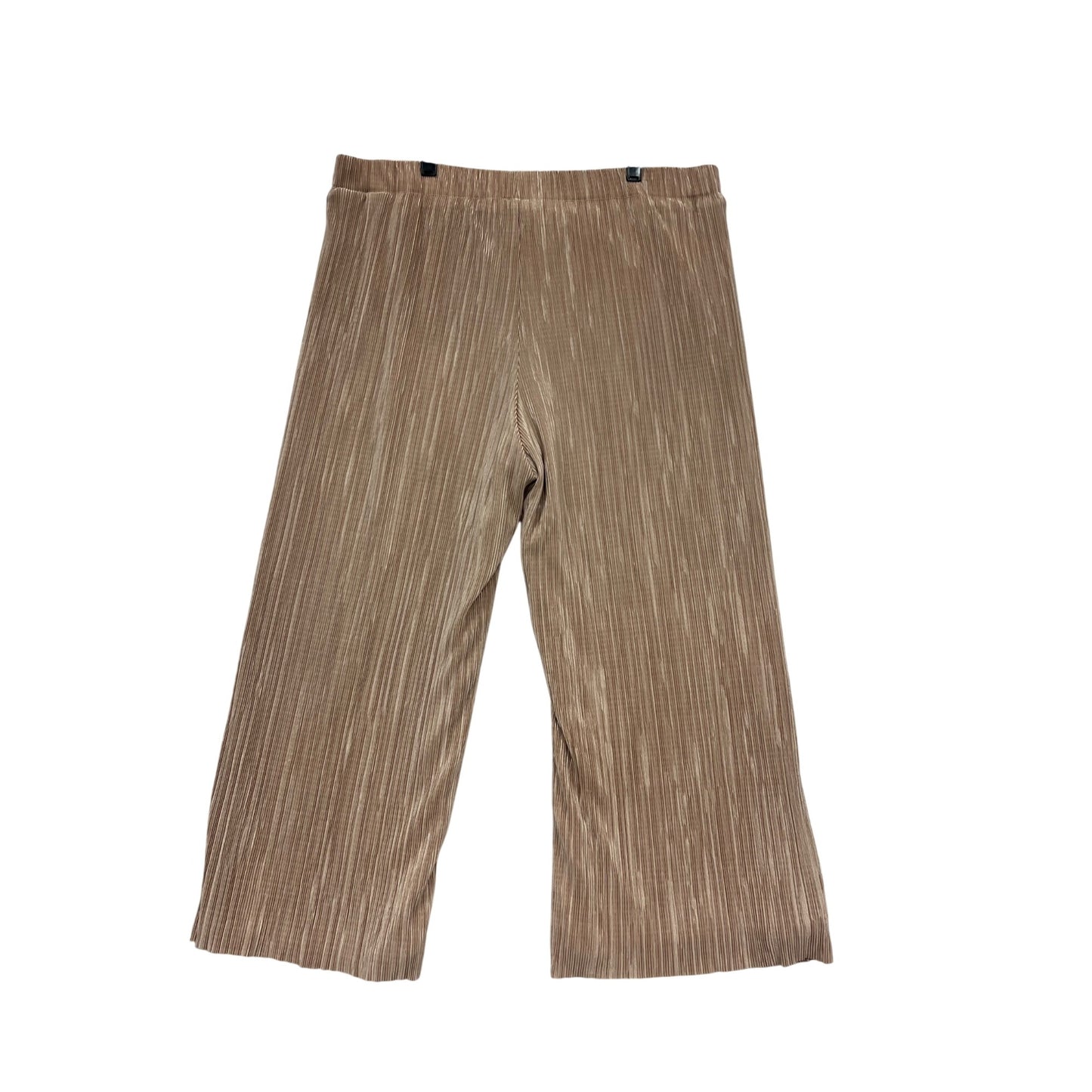 Anne Klein XL Beige Pleated Wide-Leg Pants #160C