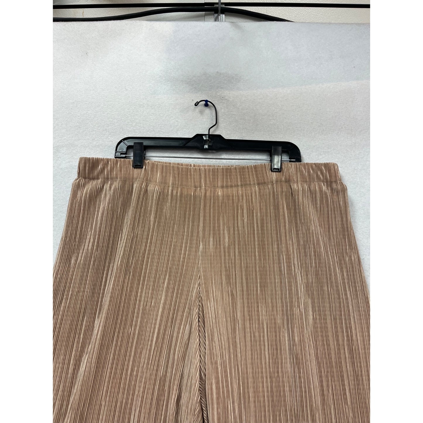 Anne Klein XL Beige Pleated Wide-Leg Pants #160C